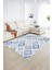 Dijital Baskılı Kaymaz Yıkanabilir Modern Desen Yolluk Mutfak Salon Halısı, N-Modern-66-Mavi, 2
