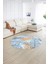 Dijital Kaymaz Taban Yıkanabilir Modern Desen Yuvarlak Mutfak Salon Halısı, N-Y-Modern-98-Mavi, 2