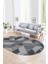 Dijital Kaymaz Yıkanabilir Modern Desen Oval Yolluk Mutfak Salon Halısı, N-O-Modern-96-Mavi, 1