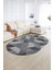 Dijital Kaymaz Yıkanabilir Modern Desen Oval Yolluk Mutfak Salon Halısı, N-O-Modern-96-Mavi, 2