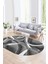 Dijital Kaymaz Yıkanabilir Modern Desen Oval Yolluk Mutfak Salon Halısı, N-O-Modern-97-Gri, 1