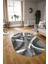 Dijital Kaymaz Yıkanabilir Modern Desen Oval Yolluk Mutfak Salon Halısı, N-O-Modern-97-Gri, 3