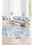 Dijital Kaymaz Yıkanabilir Modern Desen Oval Yolluk Mutfak Salon Halısı, N-O-Modern-66-Mavi, 1