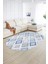 Dijital Kaymaz Yıkanabilir Modern Desen Oval Yolluk Mutfak Salon Halısı, N-O-Modern-66-Mavi, 2