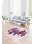 Dijital Kaymaz Taban Yıkanabilir Modern Desen Yuvarlak Mutfak Salon Halısı, N-Y-Modern-08-Mor, 1
