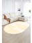 Dijital Kaymaz Yıkanabilir Modern Desen Oval Yolluk Mutfak Salon Halısı, N-O-Modern-54-Krem, 2