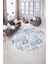 Dijital Kaymaz Yıkanabilir Modern Desen Oval Yolluk Mutfak Salon Halısı, N-O-Modern-66-Mavi, 5