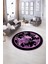 Dijital Kaymaz Taban Yıkanabilir Modern Desen Yuvarlak Mutfak Salon Halısı, N-Y-Modern-16-Mor, 5