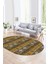 Dijital Kaymaz Yıkanabilir Modern Desen Oval Yolluk Mutfak Salon Halısı, N-O-Modern-19-Kahve, 1