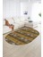 Dijital Kaymaz Yıkanabilir Modern Desen Oval Yolluk Mutfak Salon Halısı, N-O-Modern-19-Kahve, 2