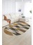Dijital Kaymaz Yıkanabilir Modern Desen Oval Yolluk Mutfak Salon Halısı, N-O-MODERN-104-KAHVE, 2