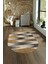 Dijital Kaymaz Yıkanabilir Modern Desen Oval Yolluk Mutfak Salon Halısı, N-O-MODERN-104-KAHVE, 4
