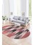 Dijital Kaymaz Yıkanabilir Modern Desen Oval Yolluk Mutfak Salon Halısı, N-O-MODERN-104-PEMBE, 1