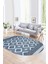 Dijital Kaymaz Yıkanabilir Modern Desen Oval Yolluk Mutfak Salon Halısı, N-O-Modern-69-Mavi, 1