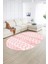 Dijital Kaymaz Yıkanabilir Modern Desen Oval Yolluk Mutfak Salon Halısı, N-O-Modern-56-Pembe, 2