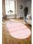 Dijital Kaymaz Yıkanabilir Modern Desen Oval Yolluk Mutfak Salon Halısı, N-O-Modern-56-Pembe, 3