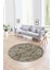 Dijital Kaymaz Taban Yıkanabilir Modern Desen Yuvarlak Mutfak Salon Halısı, N-Y-MODERN-117-VİZON, 1