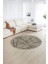 Dijital Kaymaz Taban Yıkanabilir Modern Desen Yuvarlak Mutfak Salon Halısı, N-Y-MODERN-117-VİZON, 2