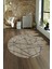 Dijital Kaymaz Taban Yıkanabilir Modern Desen Yuvarlak Mutfak Salon Halısı, N-Y-MODERN-117-VİZON, 4