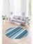 Dijital Kaymaz Taban Yıkanabilir Modern Desen Yuvarlak Mutfak Salon Halısı, N-Y-Modern-25-Mavi, 1