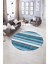 Dijital Kaymaz Taban Yıkanabilir Modern Desen Yuvarlak Mutfak Salon Halısı, N-Y-Modern-25-Mavi, 5