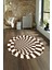 Dijital Kaymaz Taban Yıkanabilir Modern Desen Yuvarlak Mutfak Salon Halısı, N-Y-Modern-78-Kahve, 4
