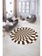Dijital Kaymaz Taban Yıkanabilir Modern Desen Yuvarlak Mutfak Salon Halısı, N-Y-Modern-78-Kahve, 5