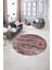 Dijital Kaymaz Taban Yıkanabilir Modern Desen Yuvarlak Mutfak Salon Halısı, N-Y-Modern-30-Bordo, 5