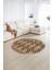 Dijital Kaymaz Taban Yıkanabilir Modern Desen Yuvarlak Mutfak Salon Halısı, N-Y-Modern-87-Krem, 2