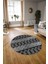 Dijital Kaymaz Taban Yıkanabilir Modern Desen Yuvarlak Mutfak Salon Halısı, N-Y-Modern-56-Antrasit, 3