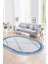 Dijital Kaymaz Yıkanabilir Modern Desen Oval Yolluk Mutfak Salon Halısı, N-O-Modern-76-Mavi, 1