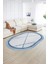Dijital Kaymaz Yıkanabilir Modern Desen Oval Yolluk Mutfak Salon Halısı, N-O-Modern-76-Mavi, 2
