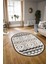 Dijital Kaymaz Yıkanabilir Modern Desen Oval Yolluk Mutfak Salon Halısı, N-O-Modern-68-Krem, 3