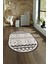 Dijital Kaymaz Yıkanabilir Modern Desen Oval Yolluk Mutfak Salon Halısı, N-O-Modern-68-Krem, 4