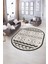 Dijital Kaymaz Yıkanabilir Modern Desen Oval Yolluk Mutfak Salon Halısı, N-O-Modern-68-Krem, 5