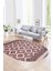 Dijital Kaymaz Yıkanabilir Modern Desen Oval Yolluk Mutfak Salon Halısı, N-O-Modern-69-Bordo, 1