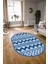 Dijital Kaymaz Yıkanabilir Modern Desen Oval Yolluk Mutfak Salon Halısı, N-O-MODERN-105-MAVİ, 3