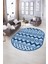 Dijital Kaymaz Yıkanabilir Modern Desen Oval Yolluk Mutfak Salon Halısı, N-O-MODERN-105-MAVİ, 5