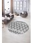 Dijital Kaymaz Taban Yıkanabilir Modern Desen Yuvarlak Mutfak Salon Halısı, N-Y-Modern-92-Gri, 5