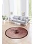 Dijital Kaymaz Taban Yıkanabilir Modern Desen Yuvarlak Mutfak Salon Halısı, N-Y-Modern-94-Bordo, 1