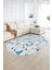 Dijital Kaymaz Yıkanabilir Modern Desen Oval Yolluk Mutfak Salon Halısı, N-O-Modern-82-Mavi, 2