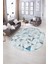 Dijital Kaymaz Yıkanabilir Modern Desen Oval Yolluk Mutfak Salon Halısı, N-O-Modern-82-Mavi, 5