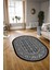 Dijital Kaymaz Yıkanabilir Modern Desen Oval Yolluk Mutfak Salon Halısı, N-O-MODERN-113-ANTRASİT, 3