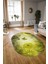 Dijital Kaymaz Yıkanabilir Modern Desen Oval Yolluk Mutfak Salon Halısı, N-O-MODERN-109-SARI, 3