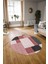 Dijital Kaymaz Taban Yıkanabilir Modern Desen Yuvarlak Mutfak Salon Halısı, N-Y-Modern-77-Kırmızı, 3