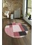 Dijital Kaymaz Taban Yıkanabilir Modern Desen Yuvarlak Mutfak Salon Halısı, N-Y-Modern-77-Kırmızı, 4