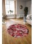 Dijital Kaymaz Taban Yıkanabilir Modern Desen Yuvarlak Mutfak Salon Halısı, N-Y-Modern-02-Pembe, 3