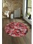 Dijital Kaymaz Taban Yıkanabilir Modern Desen Yuvarlak Mutfak Salon Halısı, N-Y-Modern-02-Pembe, 4