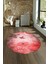 Dijital Kaymaz Taban Yıkanabilir Modern Desen Yuvarlak Mutfak Salon Halısı, N-Y-MODERN-109-KIRMIZI, 4