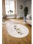 Dijital Kaymaz Taban Yıkanabilir Modern Desen Yuvarlak Mutfak Salon Halısı, N-Y-MODERN-115-KREM, 3